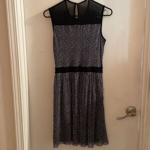 Weston Wear Sheer Black & White Polka Dot Dress Size Medium